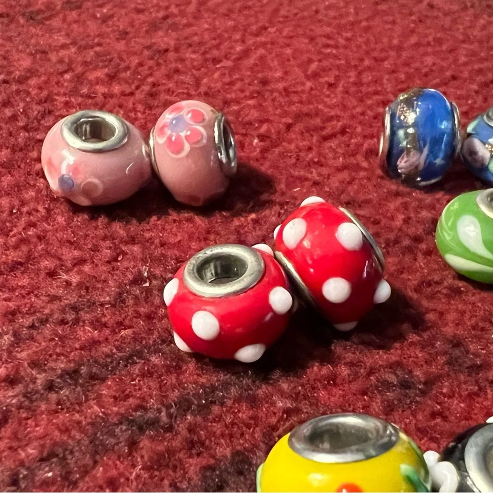 Colorful Glass Bead Charms - Multicolor
